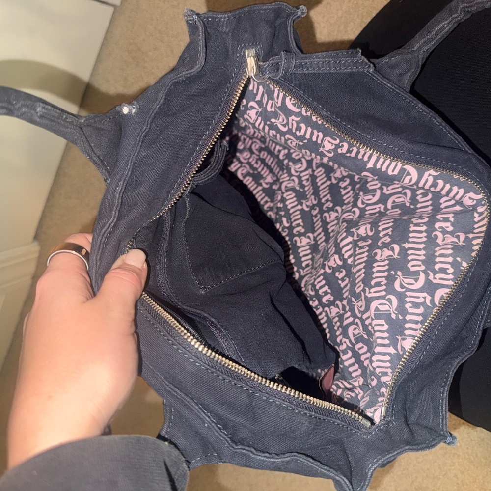 Vintage Juicy Couture Black Tote with Pink Crown - Picture 5 of 5